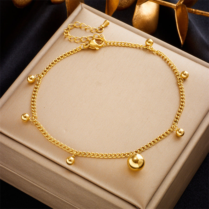 Wholesale Light Luxury Simple Titanium Steel Oil Drop Love Butterfly Anklets ACC-AS-QianYue001