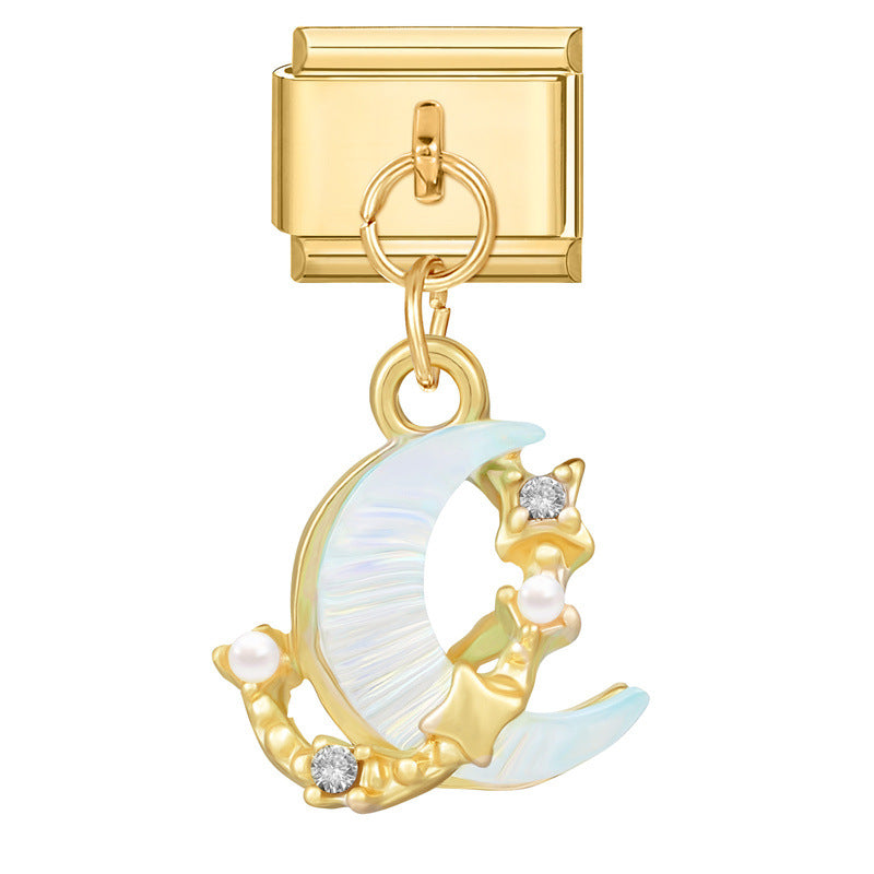 Wholesale Italian Charm Bracelet 9mm DIY Splicing Removable Stainless Steel Gold Base Pendant Composable Bracelet