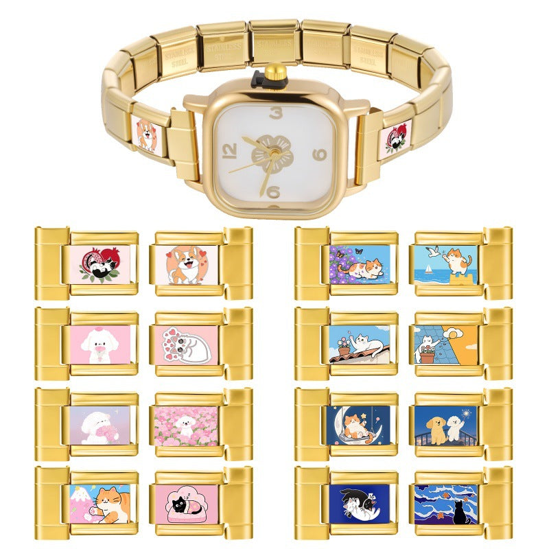 Wholesale 9mm Italian Charm Starter Bracelets DIY Cute Animal Stainless Steel Composable Bracelet