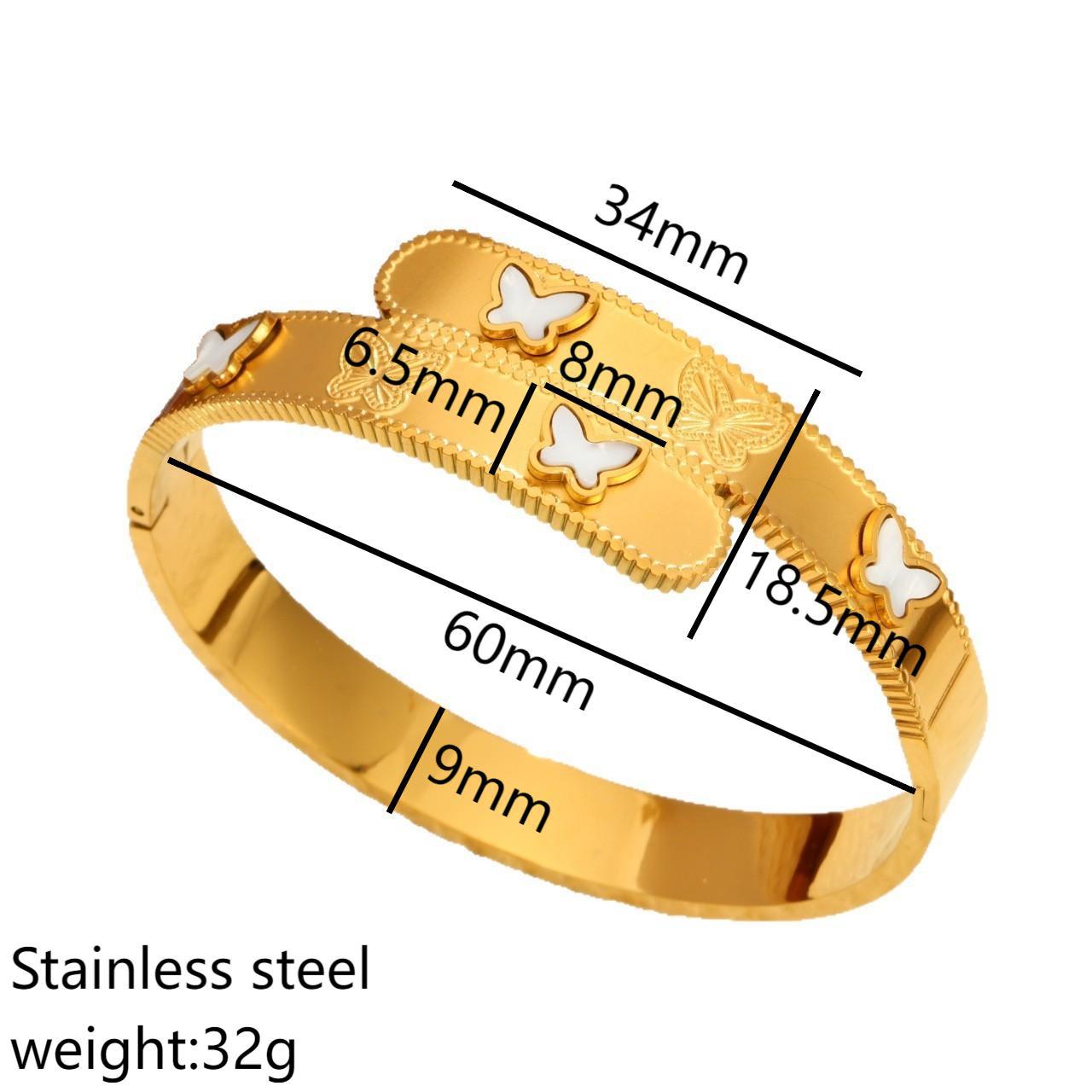 Wholesale Butterfly Titanium Steel Gold Bracelet Stainless Steel Fashion Light Luxury Women' s Niche Exquisite Jewelry Accessories for Men