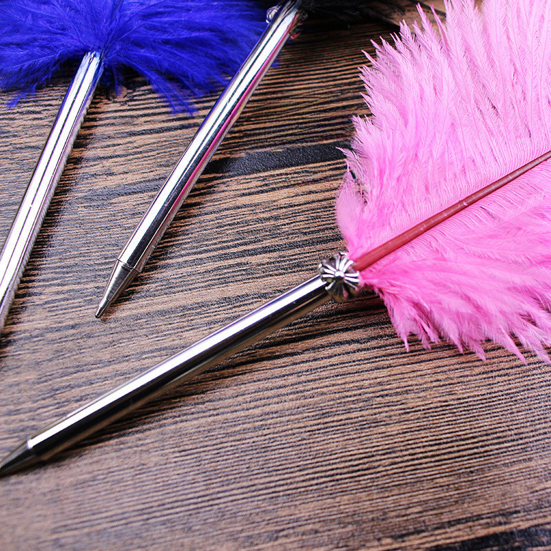 Wholesale  10pcs stationery feather pen ostrich pen ballpoint pen
