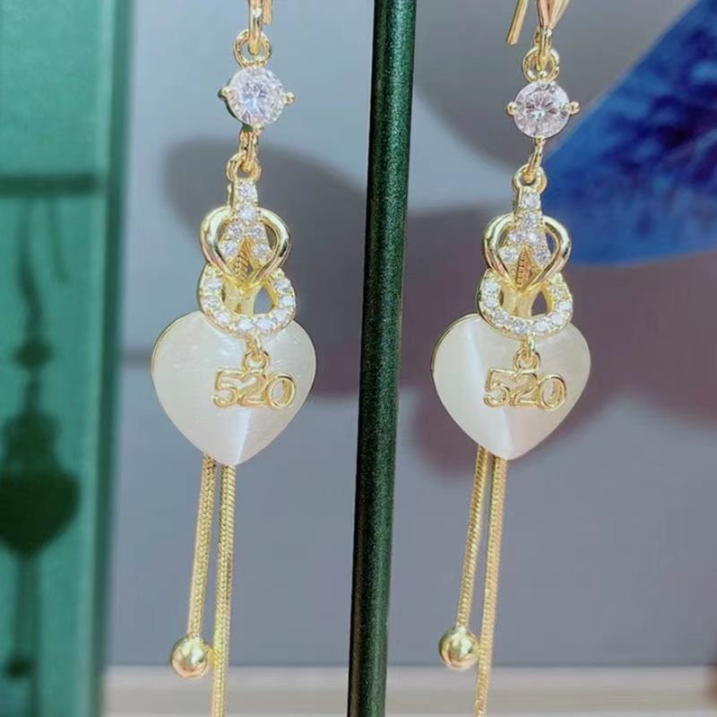 Wholesale Love Tassel Valentine's Day Earrings
