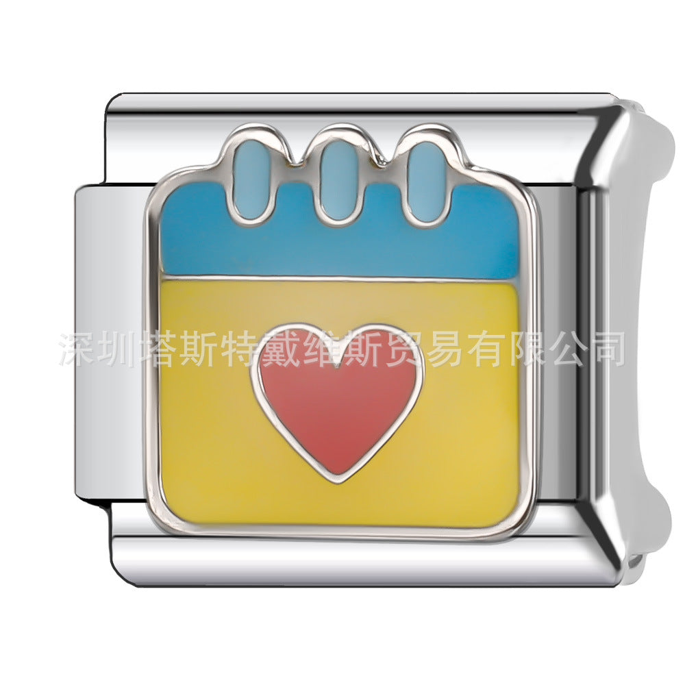 Wholesale  Italian Charm Bracelet 9mm DIY Single Section Creative Stainless Steel Composable Bracelet