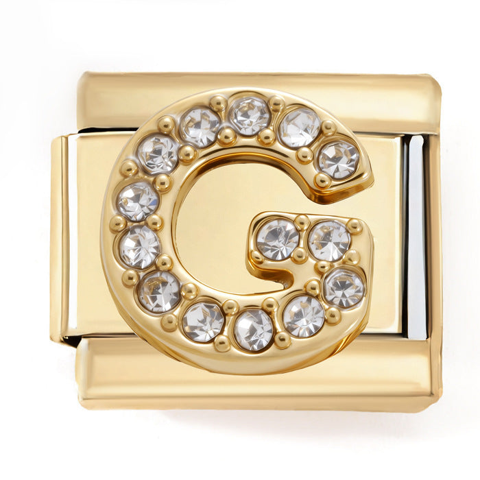 Wholesale 2PCS 9mm Italian Charm Starter Bracelets DIY Letters Stainless Steel Composable Bracelet