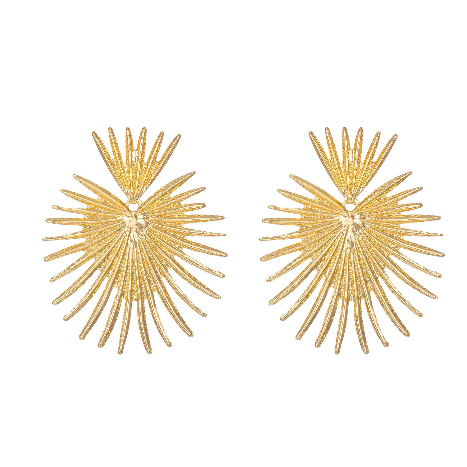 Wholesale fan-shaped exaggerated tassel geometric heart-shaped earrings