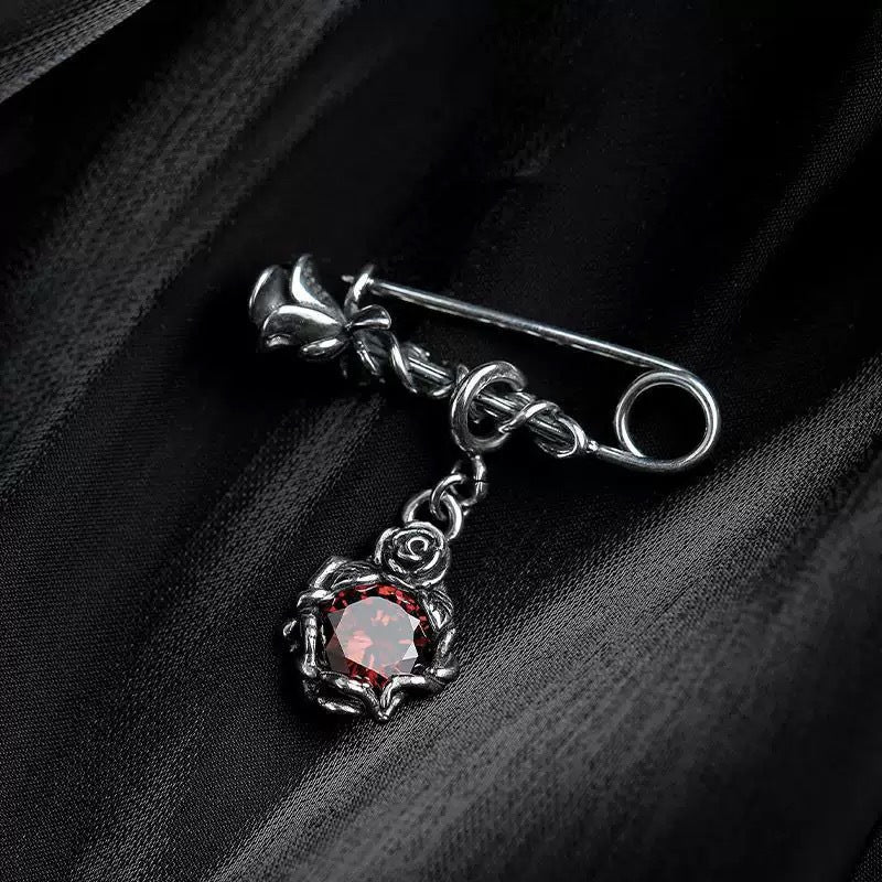 Wholesale Zinc Alloy Dark Rose Brooch