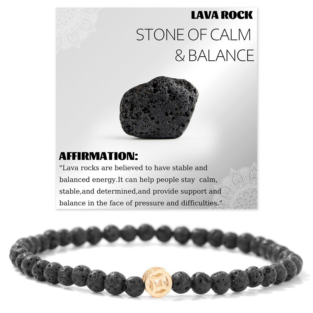 Wholesale Natural Crystal Bracelet 4mm Handmade Beaded Copper Bracelet