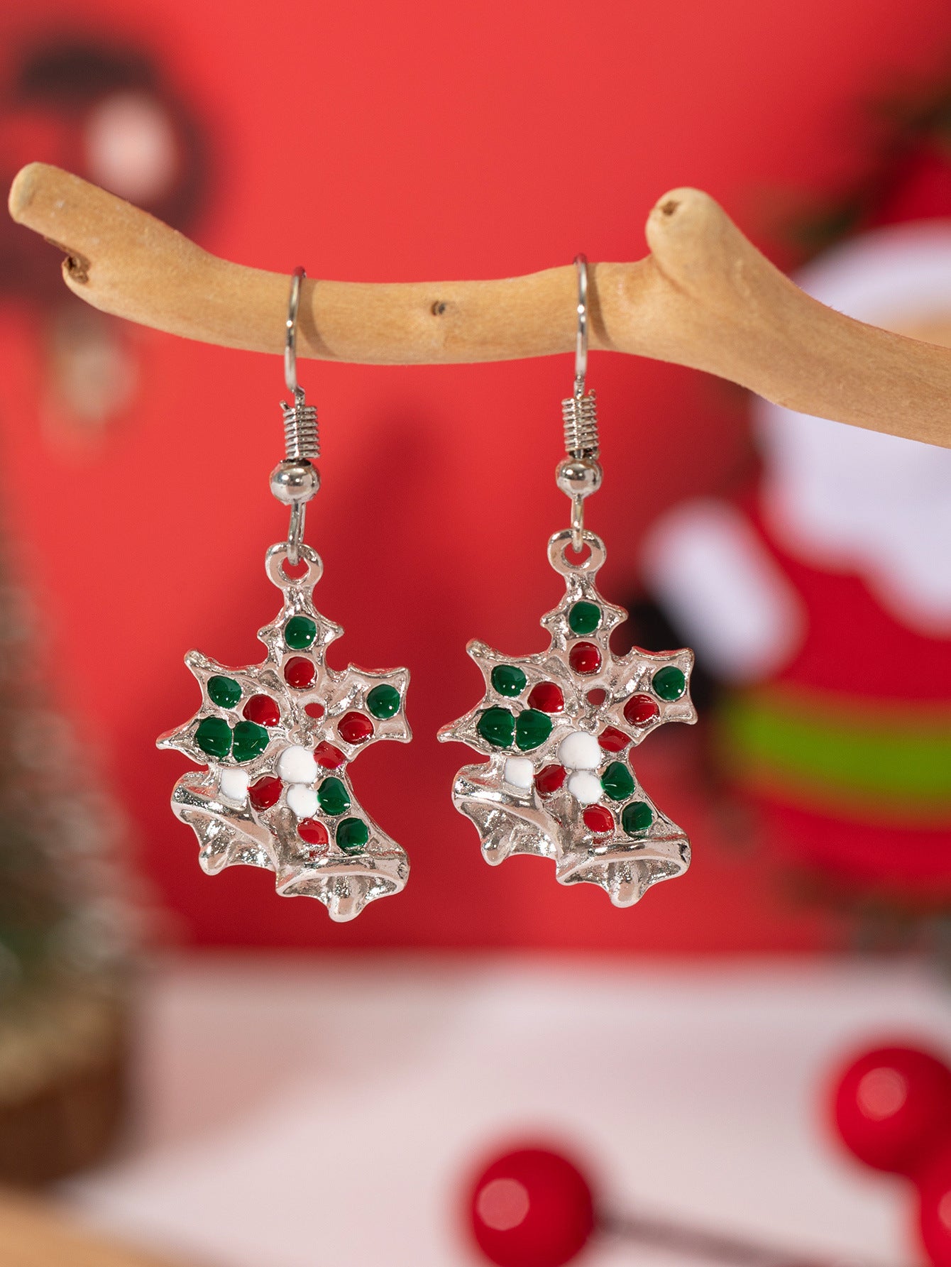 Wholesale Christmas Alloy Oil Drop Earrings ACC-ES-Xunru001