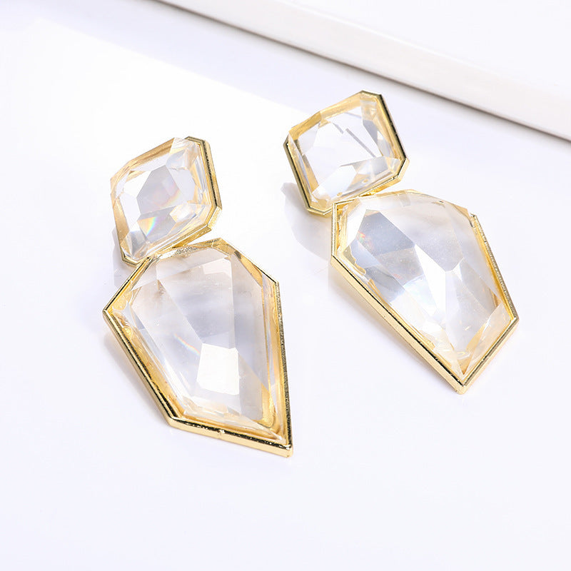 Wholesale Geometric Retro Resin Earrings Red French Style Jewelry Accessory Gift For Party Boutique