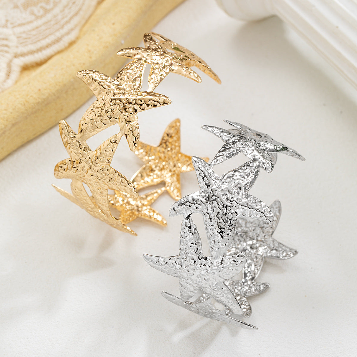 Wholesale Exaggerated iron bracelet alloy starfish bracelet