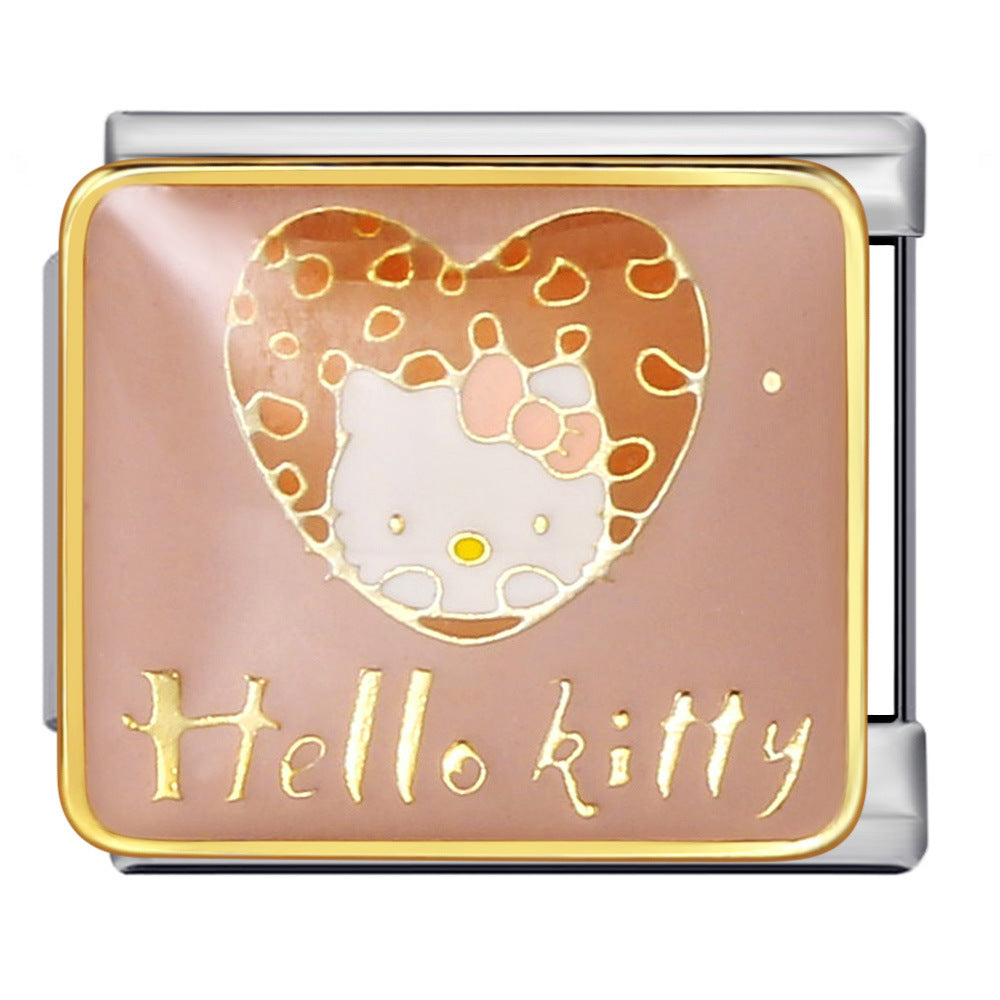 Wholesale Cute cartoon Italian module bracelet titanium steel welding oil dripping DIYCharms