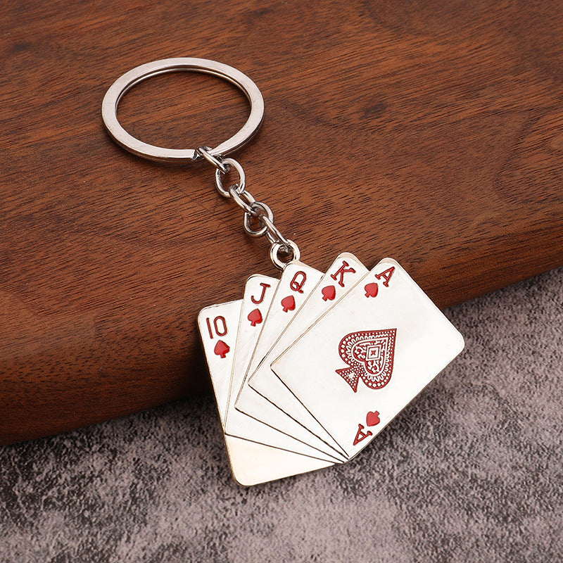 Wholesale  poker  metal key pendant keychain