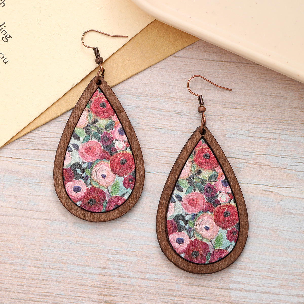 Wholesale Bohemian Series Ethnic Wooden Earrings