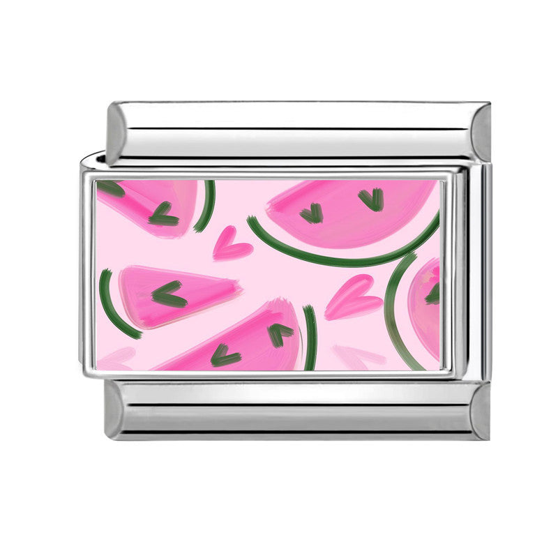 Wholesale Italian Charm Bracelet 9mm DIY Splicing Pink Stainless Steel Composable Bracelet