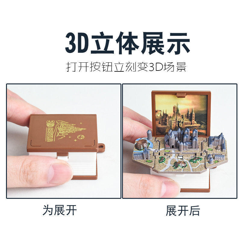 Wholesale 3D Stereo Dinosaur Foldableing Bomb Book Mini Keychain