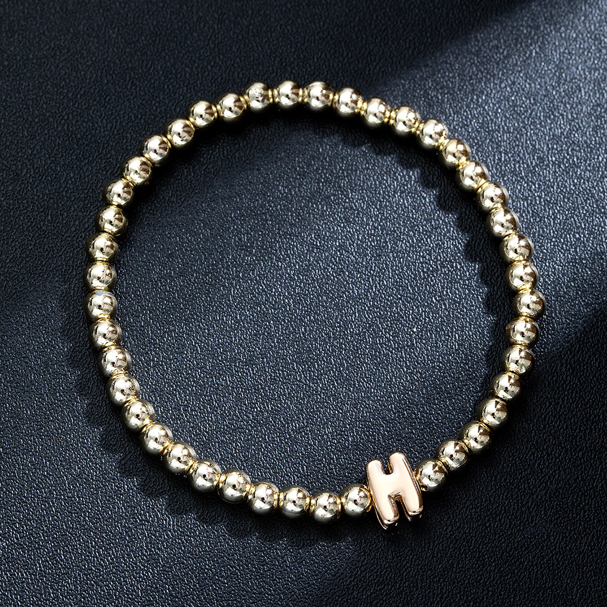 Wholesale Glossy Letter Beaded Elastic Bracelet for Women