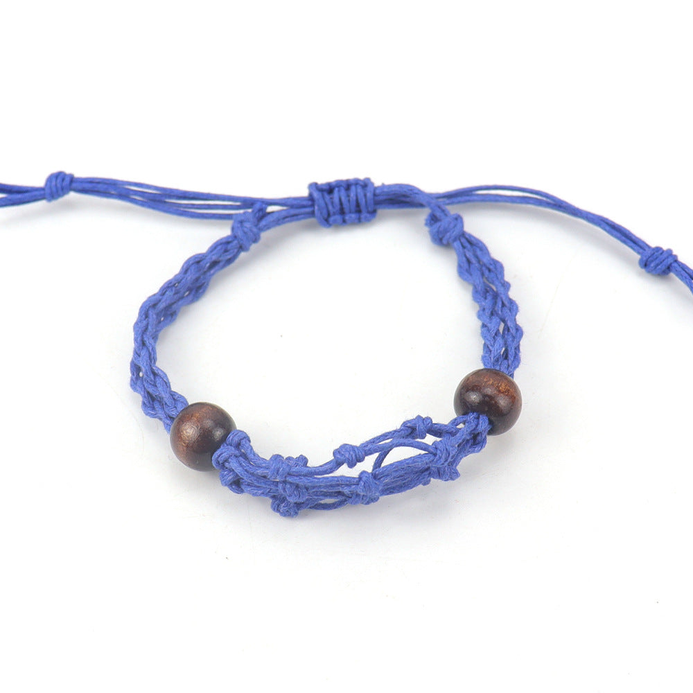 Wholesale Natural Stone Crystal Handwoven Mesh Bag Bracelet Adjustable Retractable Mesh Bag ACC-BT-HanX001