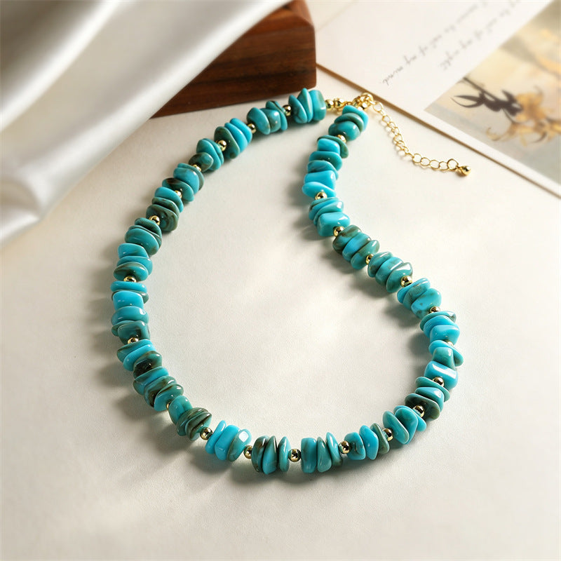 Wholesale Chic Handwoven Acrylic Bead Collarbone Necklace For Women Fashion Accessory Boutique Gift