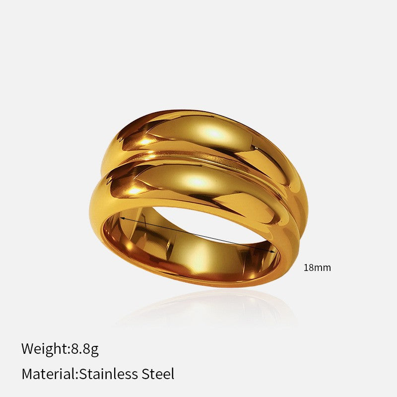 Wholesale  Retro Titanium Steel Ring  Irregular Closed Ring