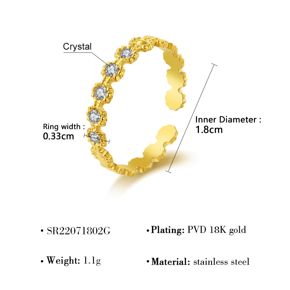 Wholesale geometric titanium steel ring 18K gold  ring