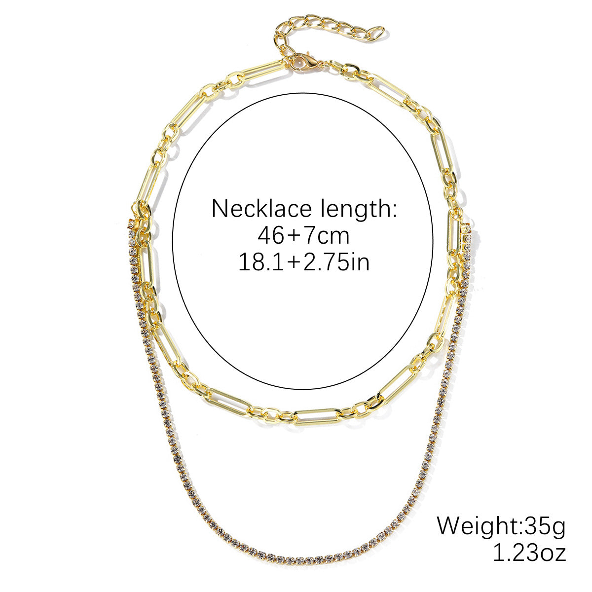 Wholesale  Color Zircon Stitching Necklace Light Luxury Jewelry