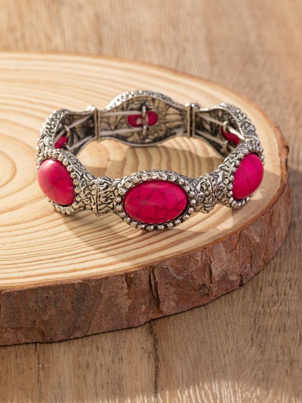 Wholesale Bohemian Oval Pattern Turquoise Bracelet ACC-BT-Gaoz003