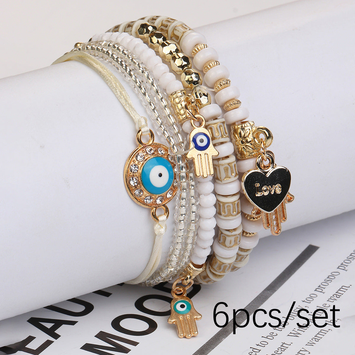 Wholesale Demon Eye Adjustable Braided Rope Multi-layer Bracelet ACC-BT-Lijie007