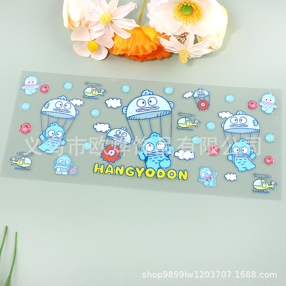 Wholesale 16oz cartoon transfer stickers,  crystal stickers,  tear-off crystal labels,  glass stickers