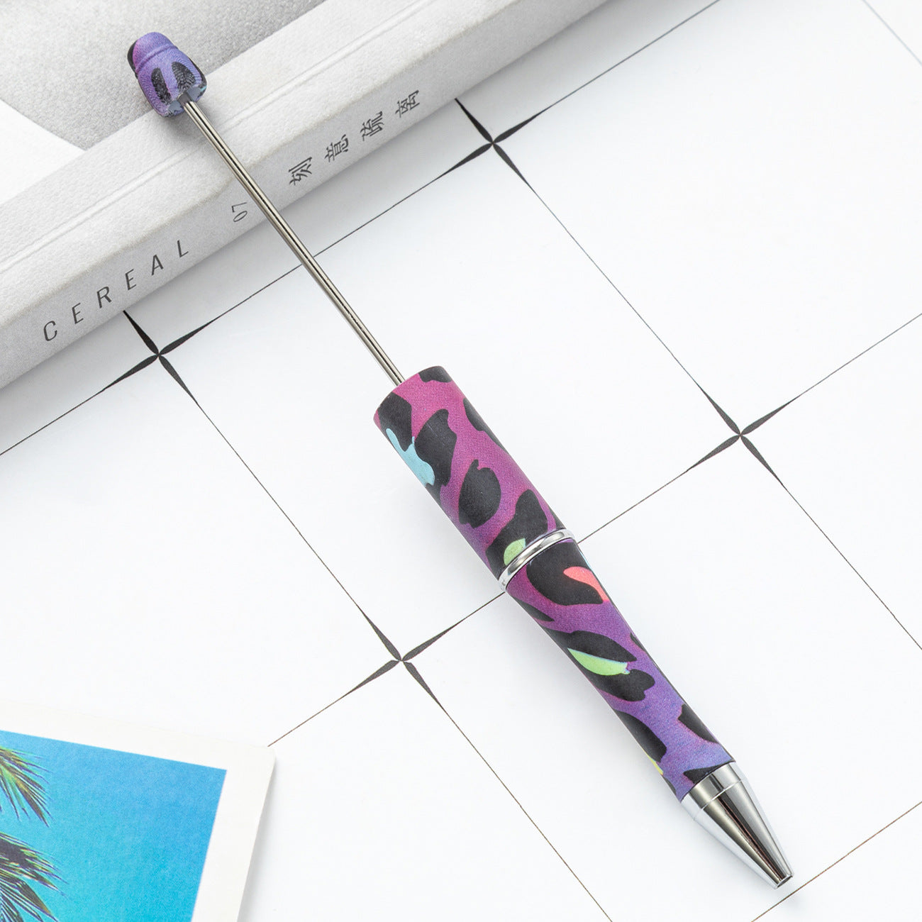 Wholesale Beadable Pens Cow Print Leopard Print Christmas Plastic Pen DIY for Beaded