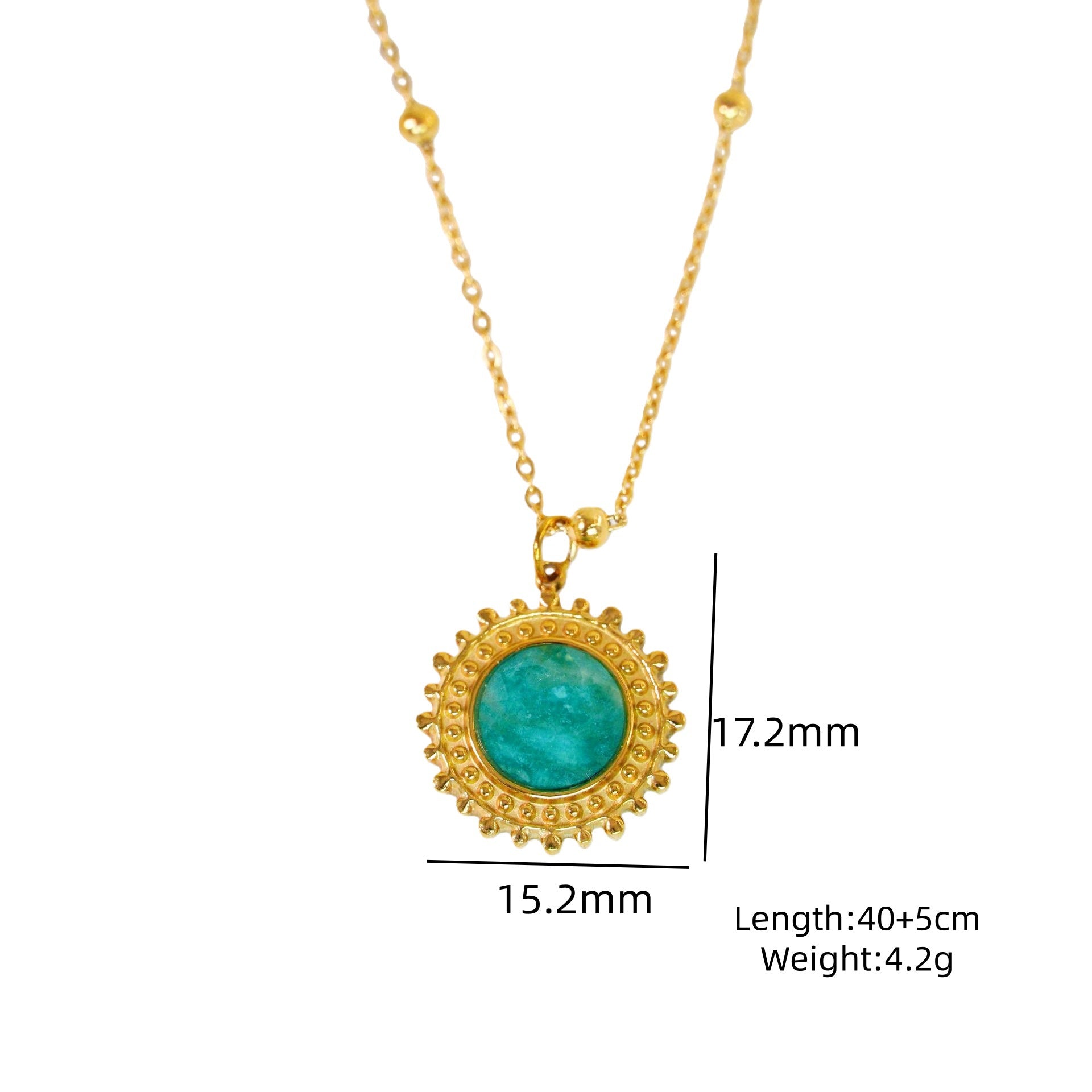 Wholesale Light Luxury Blue Tianhe Stone 14K Gold Plated Titanium Steel Necklace,  Fashion Jewelry Accessory Gift