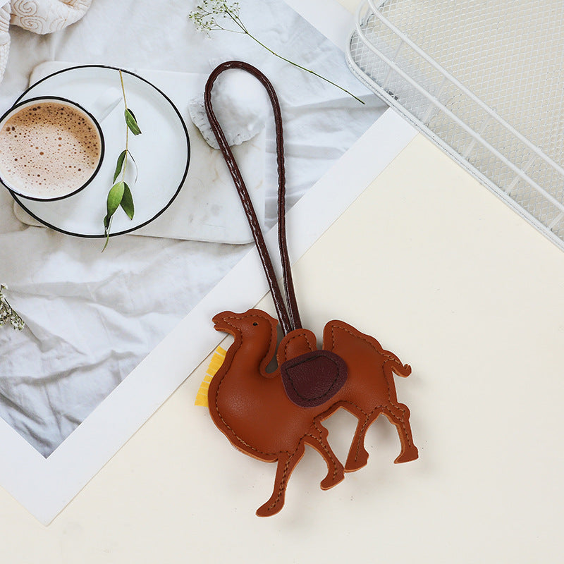 Wholesale Cute Pegasus Pendant PU Leather Camel Keychain