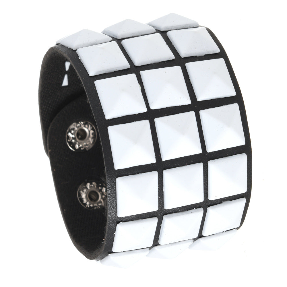 Wholesale Square Rivet Bracelet Men' s Personalized  Bracelet