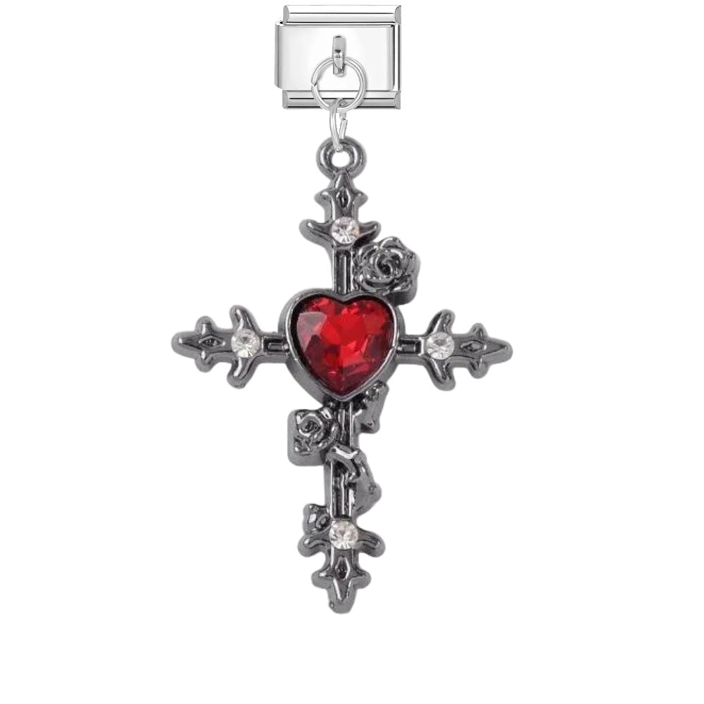 Wholesale Punk Cross DIY Bracelet Charms Titanium Steel Fashion Accessory for Gift and Boutique Resale