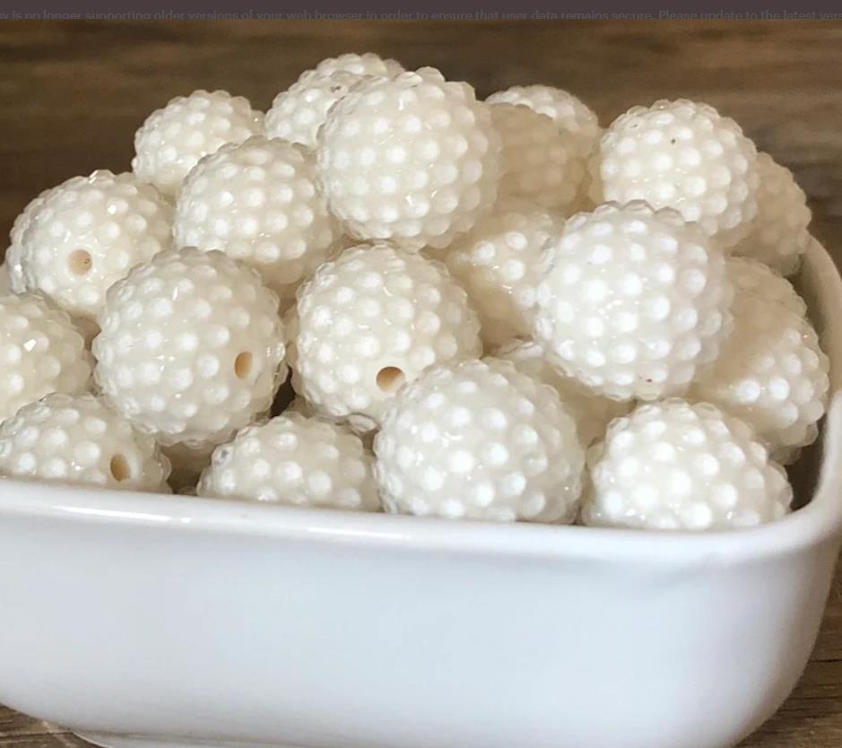 Wholesale 5pcs Off-white Transparent 16MM-22MM Resin Diamond Beads ACC-BDS-NiJia063