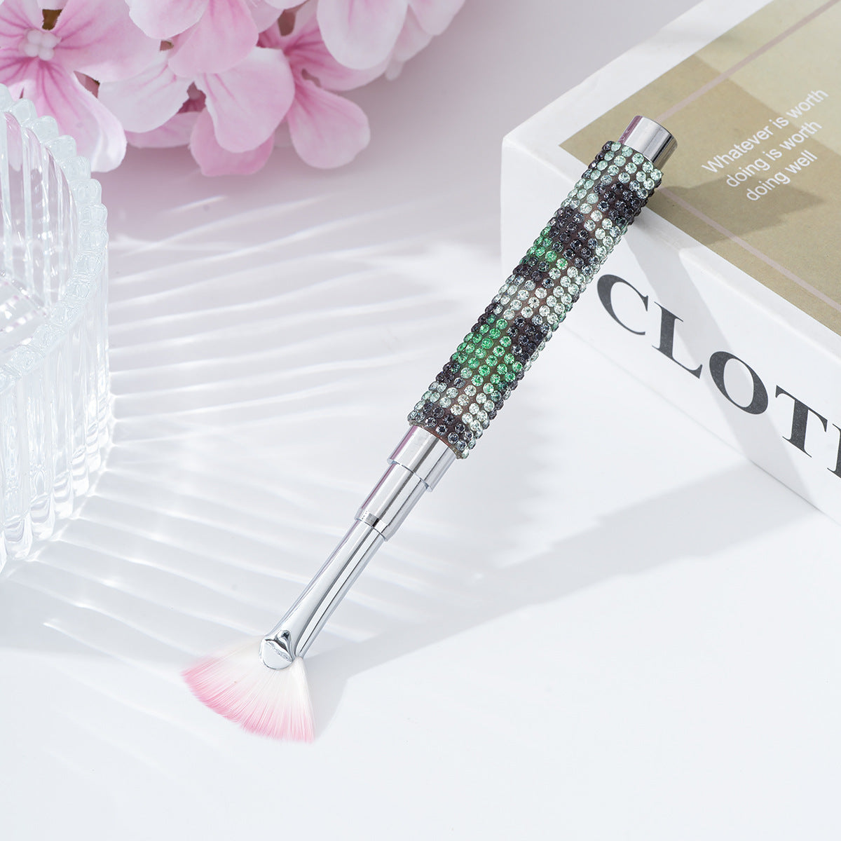 Wholesale model of diamond nail art pen with fan-shaped brush