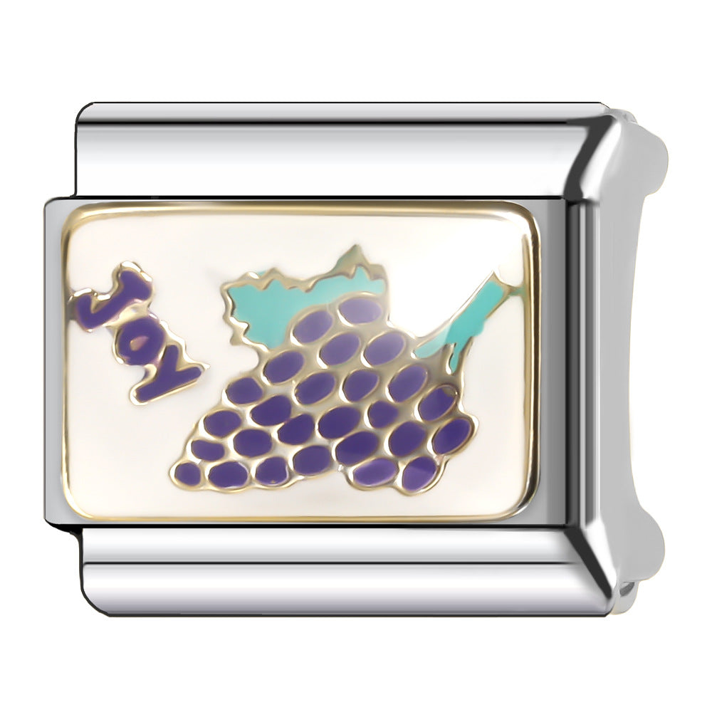 Wholesale Italian Charm Bracelet 9mm DIY Splicing Fruit and Vegetable Series Stainless Steel Composable Bracelet