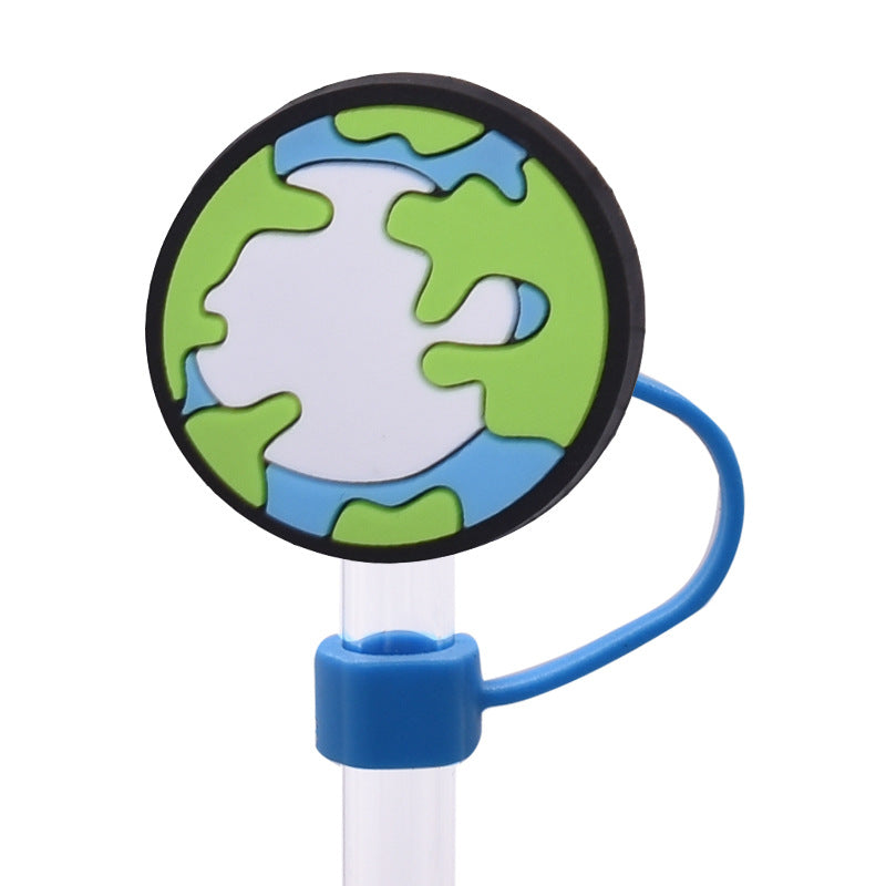 Wholesale Random 100pcs Creative dustproof cartoon Straw Cover Straw Tube Cap