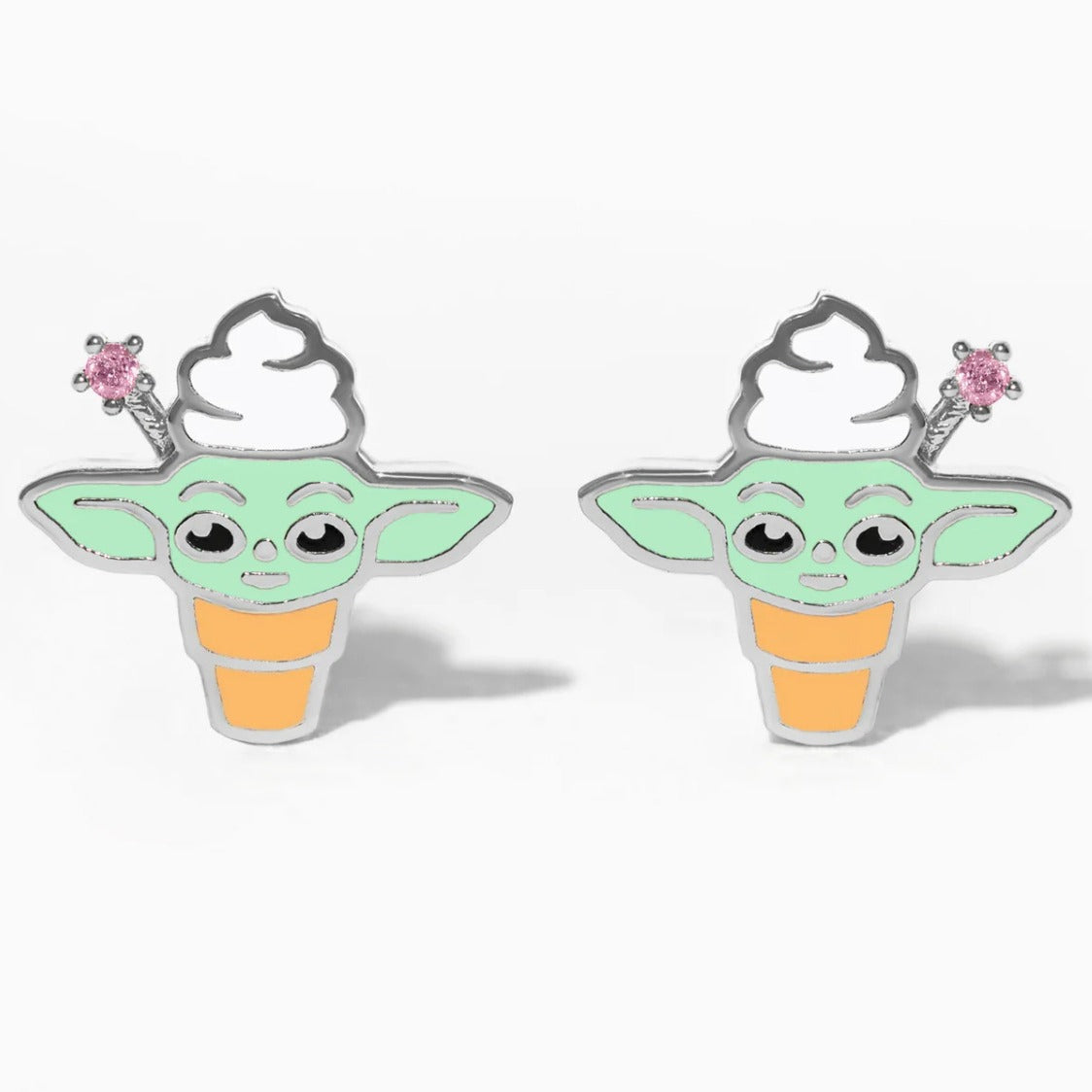 Wholesale Cute Oil Dripping Summer Cartoon Ice Cream Copper Plated 18K Gold Earrings ACC-ES-Xiny009