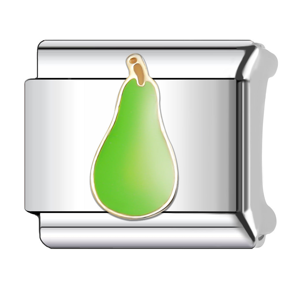 Wholesale Italian Charm Bracelet 9mm DIY Splicing Fruit and Vegetable Series  Stainless Steel Composable Bracelet