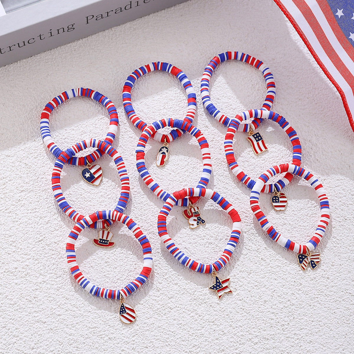 Wholesale Independence Day red, white and blue elemental hand ornament