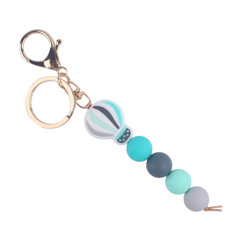 Wholesale Korean Style Pink Silicone Cartoon Hot Air Balloon Keychain Bag Charm Gift