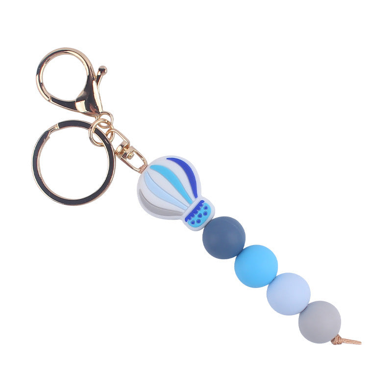 Wholesale Korean Style Pink Silicone Cartoon Hot Air Balloon Keychain Bag Charm Gift