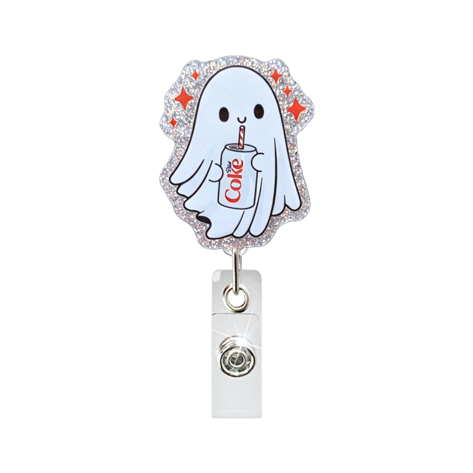 Wholesale Acrylic Ghost  Badge Reel Retractable ID Holder Gift