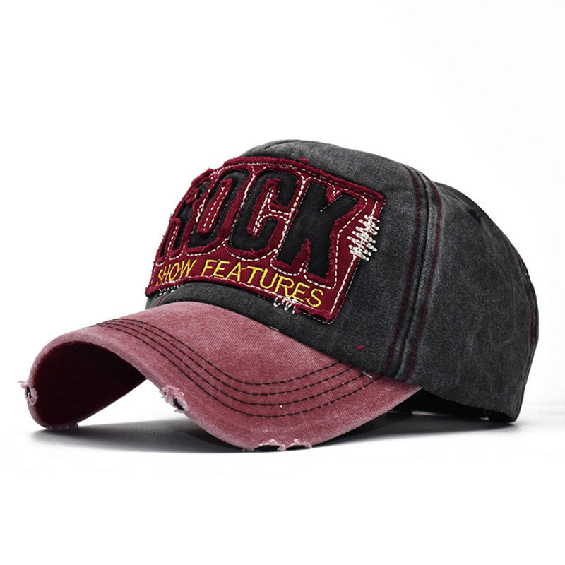 Wholesale Trendy Yellow Hip Hop Baseball Cap Patchwork Distressed Washed Cotton Adjustable Wide Brim Street Fashion Accessory For Men And Women