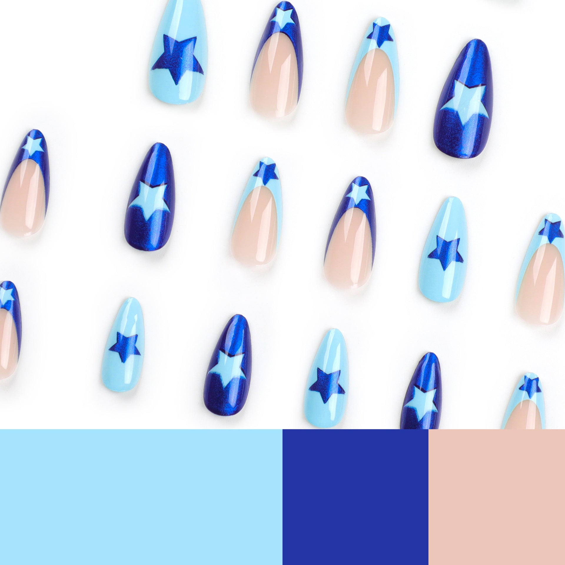 Wholesale 24 Pieces/box Star Press-on Nails Kits Nail Stickers ACC-NS-LeFan039