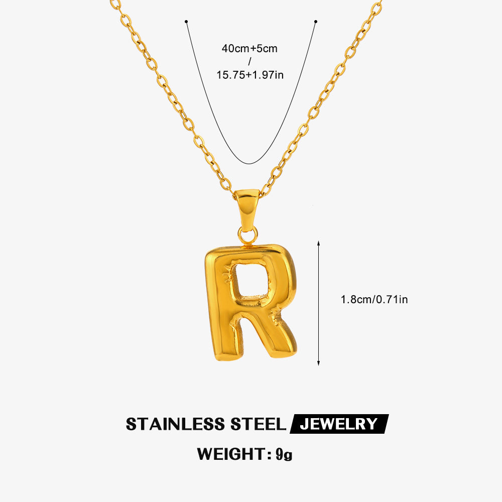 Wholesale stainless steel 26 letter necklace