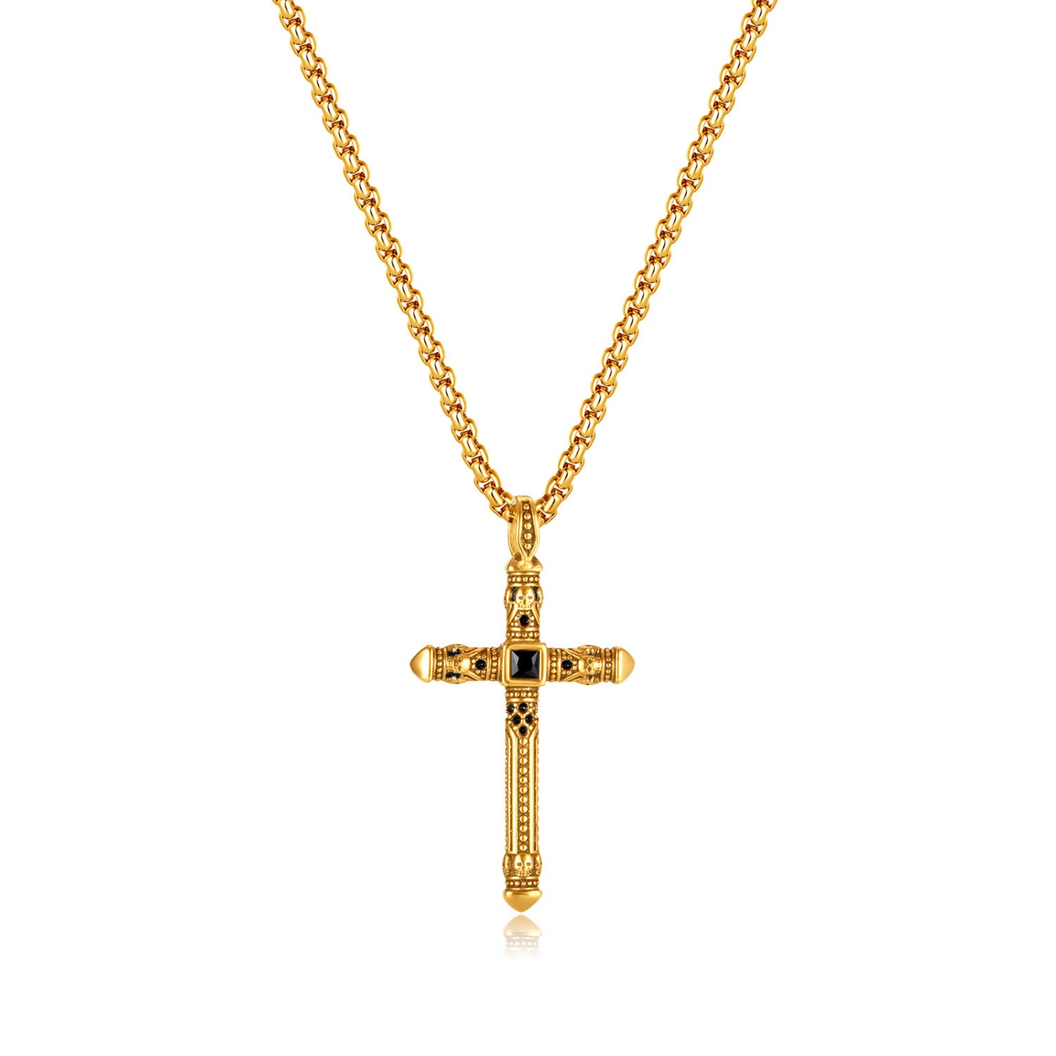 Wholesale retro cross stainless steel pendant necklaces