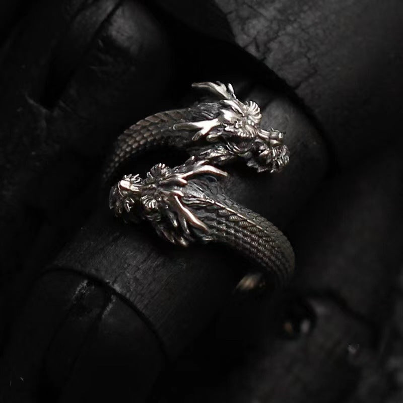 Wholesale Vintage double-headed dragon men' s ring