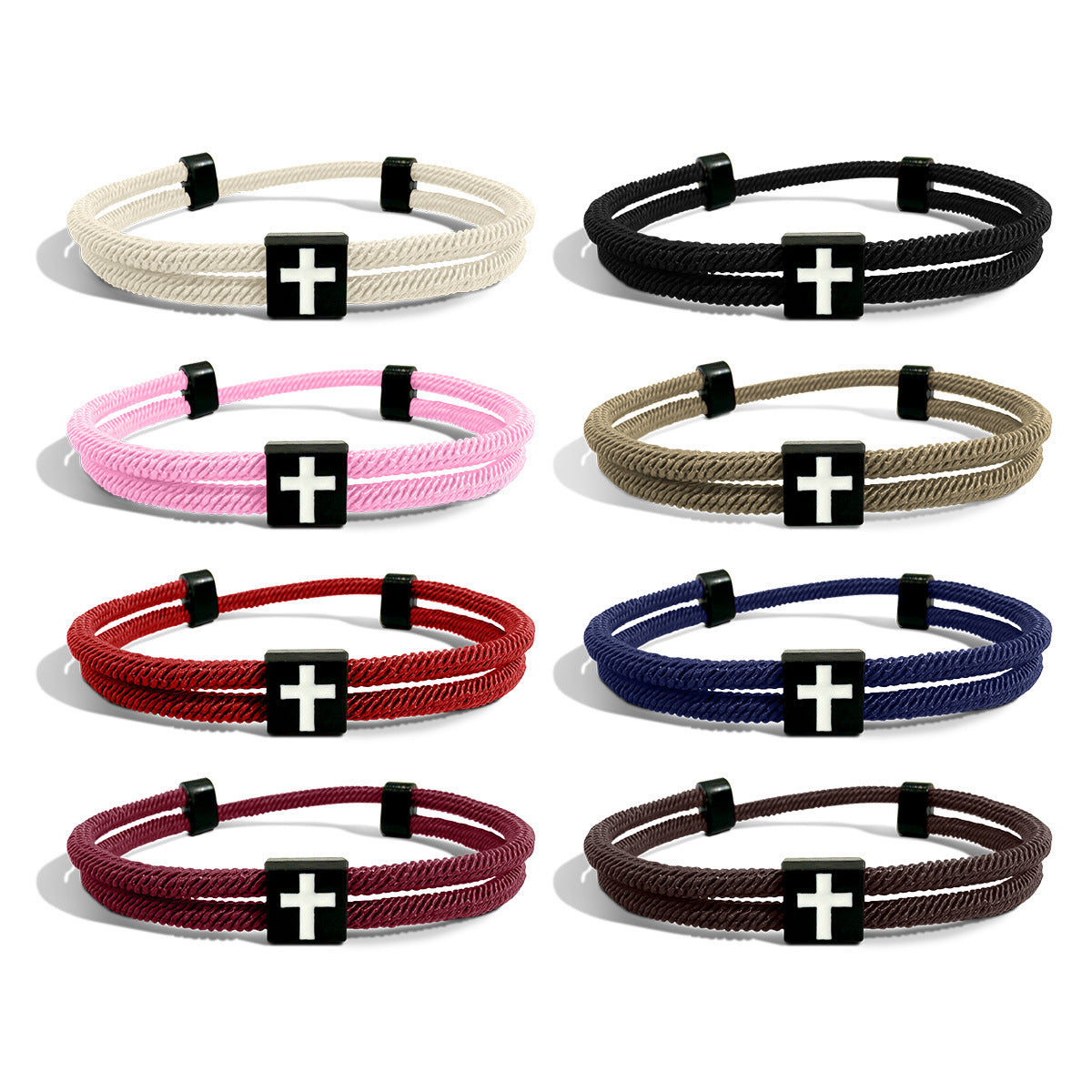 Wholesale Alloy Braided Cross Adjustable Bracelet Unisex Couple Everyday Jewelry Accessory Gift