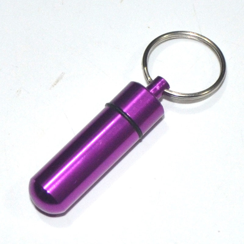 Wholesale Portable Outdoor Waterproof Sealed Aluminum Alloy Pill Bottle Keychain ACC-KC-KaBiao005